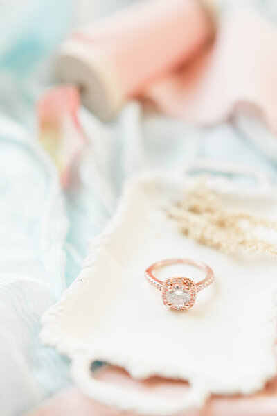 engagement ring flatlay