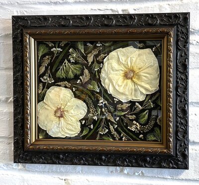 Creative preserved floral arrangement by Leigh Florist, ideal for wedding bouquet memories and timeless keepsakes.
