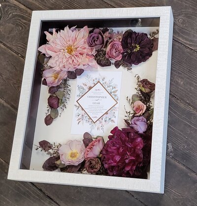 Invite pink clusters shadowbox
