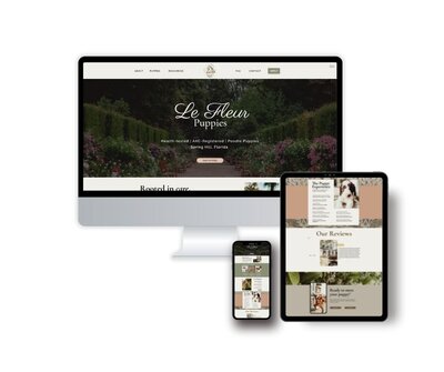 Boss Breeders website template  mock up on a tablet