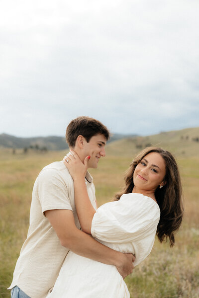 Christian dipping Olivia in Wind Cave National Park.
