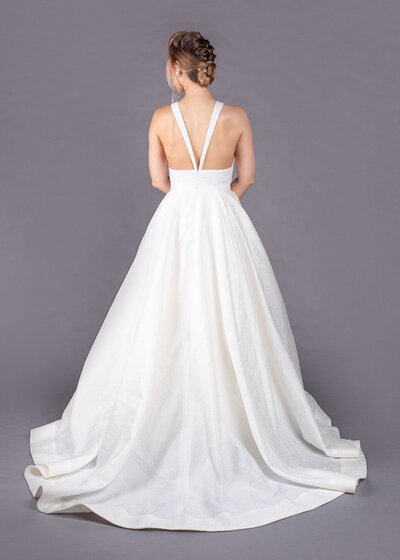 Butterfly Wedding Dress with off-the-shoulder sleeves