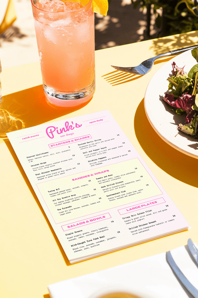 Pink's Menu - 1