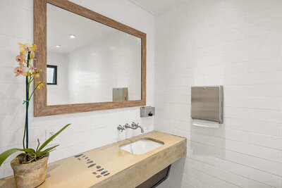 Bathroom with natural decor