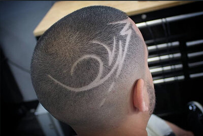 A fresh haircut with design at Onyx Barbershop, the premier barbershop for mens haircuts and kids cuts in the Wildomar / Temecula / Murrieta / Inland Empire area. 