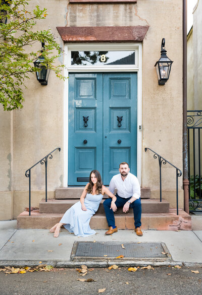 Couple engagement session in downtown Charleston with Alisha Cory Photography