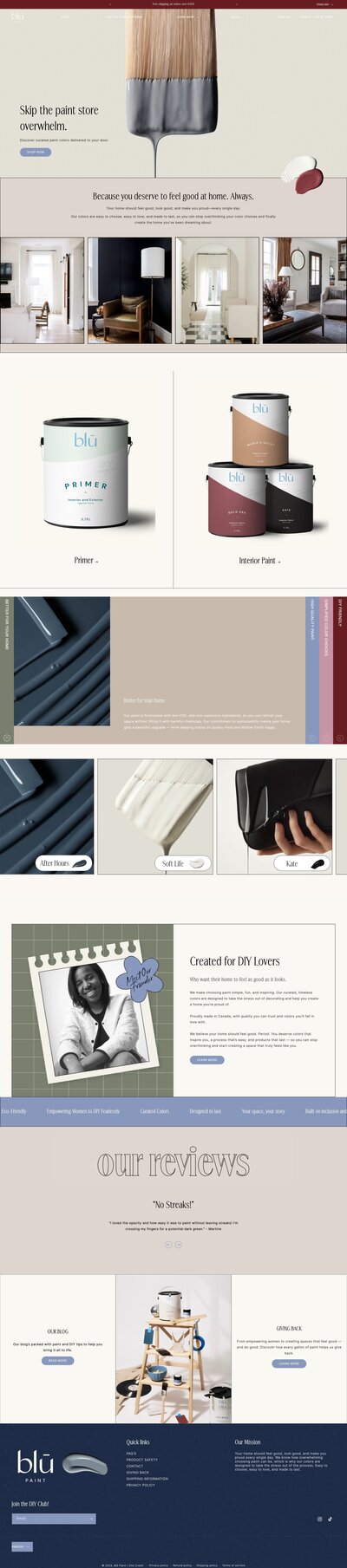 screenshot of the Bespoke Lane & Co website