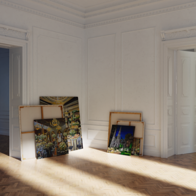 Hannah Lee's live wedding paintings on large scale canvases