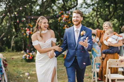 modern luxury wedding photo of bride and groom in California