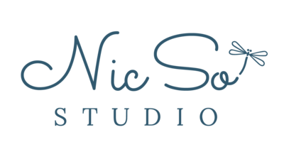 NicSo Studio Charlotte Maternity and Newborn Photographer logo in blue