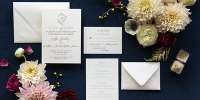Romantic Monogram Wedding Invitations