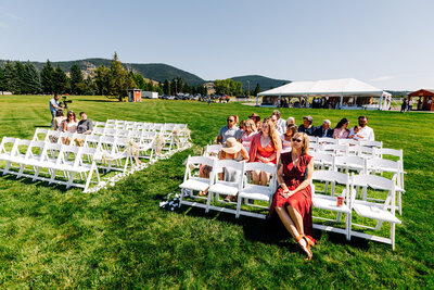 Flathead Lake Forevers outdoor wedding ceremony and reception tent