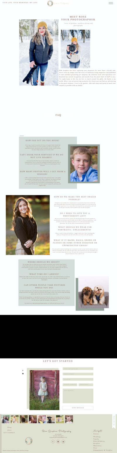 Photography Website - custom build on Showit