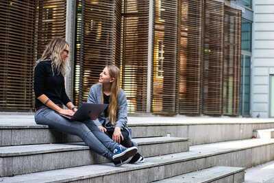 Women sitting talking