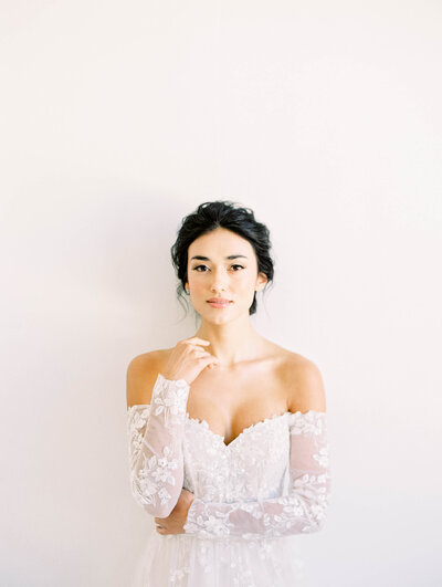 Bride with hair and makeup by Birdy Beauty