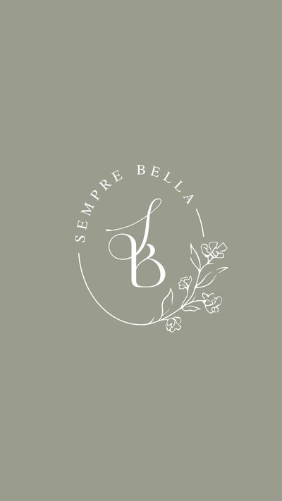 timeless floral logo monogram for Sempre Bella nail salon