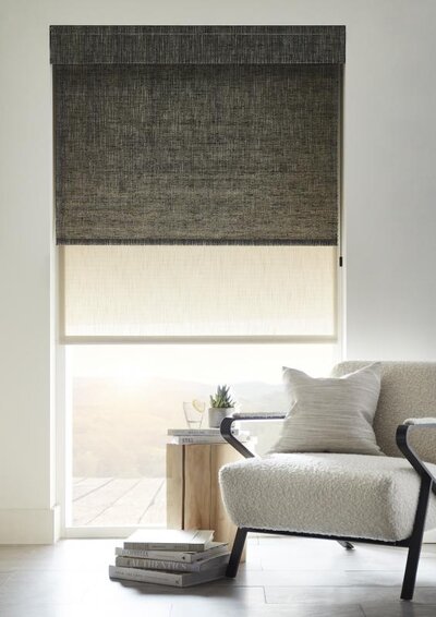 Blackout blinds in a modern bedroom for optimal privacy