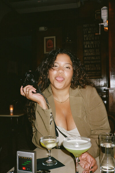 woman sticking her tongue out