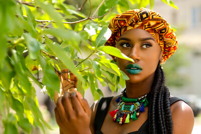 BLACK FEMALE HEAD WRAP STYLE SHOOT