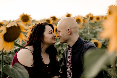 Engagement session in the sunflower field0007