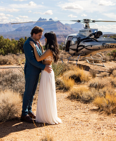 helicopter elopement in Utah near zion national park