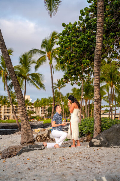 Proposal on beach taken by hawaii engagement photographer