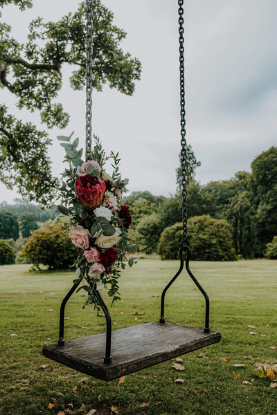 Statement floral installation for event in Scotland