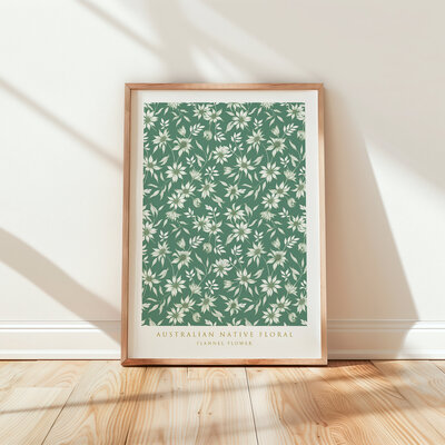 Wall Flannel Flower Mockup