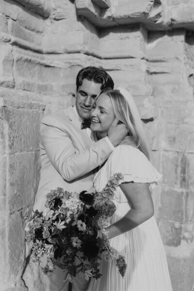 couple hugging and laughing