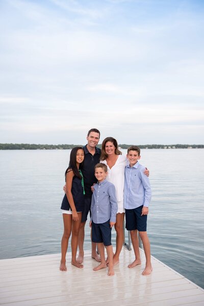 Family Picture on Lake Maxinkuckee  pier in Culver Indiana