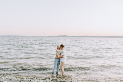 guests clinking glasses at Whidbey Island wedding reception