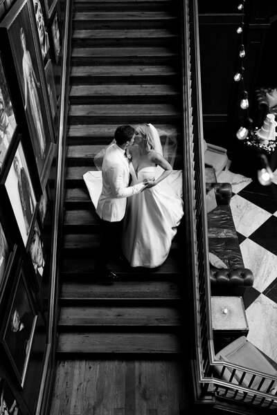 bride and bridal party post at tampa harborside chapel, fl