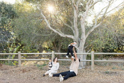 fall family photo with two kids