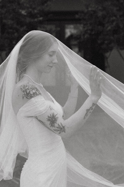 Bride under Veil at Houston Texas Wedding