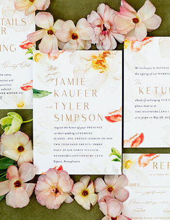 Jamie | Delicate Floral Wedding Invitations