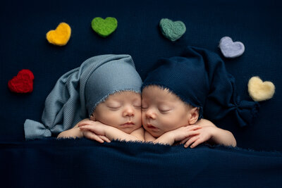 twin newborns photograph taken at Brielle pausma photography studios