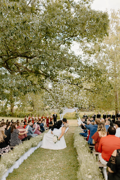 Outdoor ceremony aisle at Carmel weddings

