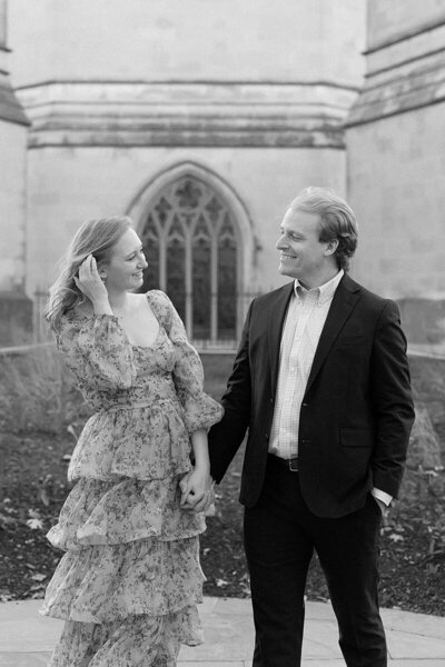 national-cathedral-engagement-session-couple-smiling-in-bishops-garden-national-cathedral-washington-dc