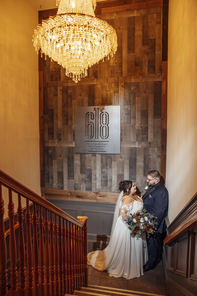 618 Restaurant | Groom lovingly looking at bride at wedding venue | Freehold, New Jersey