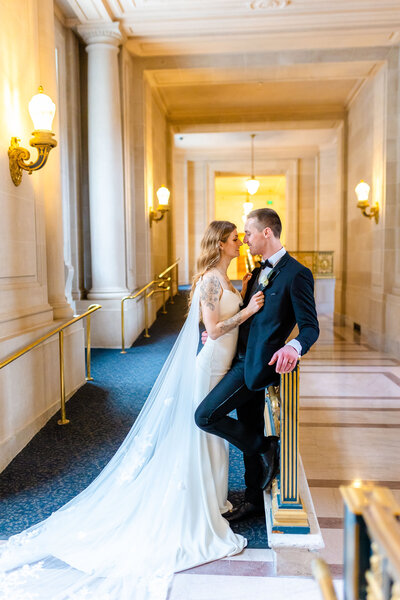 Couples beautiful moment at the city hall