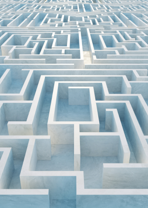Maze with different paths and confusion on next health steps to take