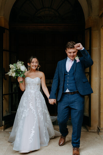 Bride and groom first look photos in field