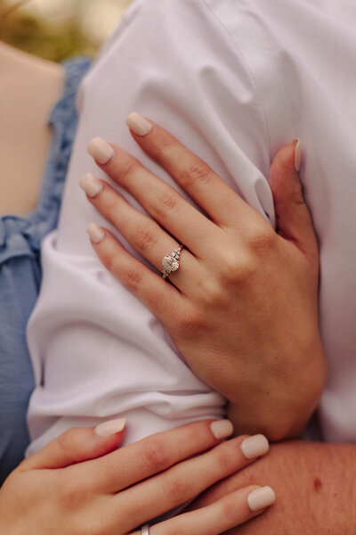 detail shot of engagement ring