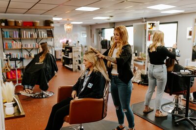 Luxury hair salon in Seymour Indiana offering balayage and extensions
