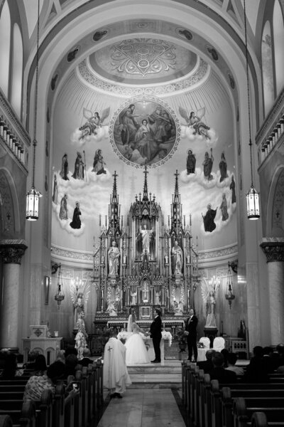 Catholic Church in black and white