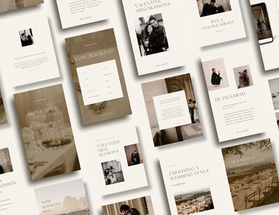 Elegant Instagram templates for wedding photographers