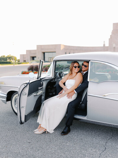 Bride and groom nose to nose during engagement photos at The Frick in Pittsburgh 