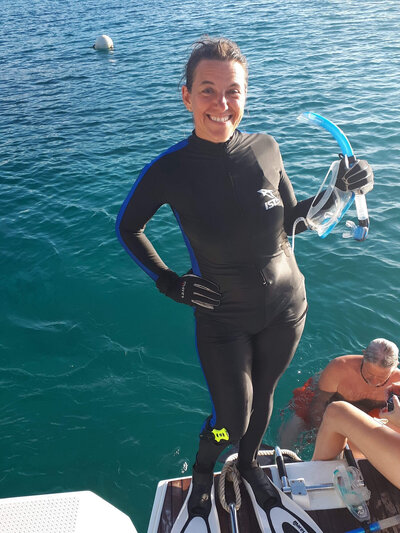 Isabelle on La Perle rare catamaran