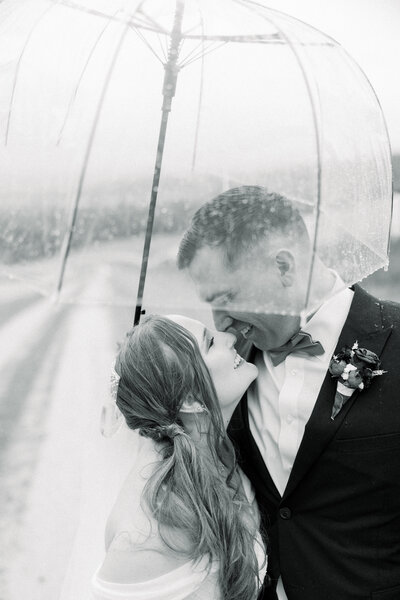 Intimate embrace between a bride and groom at their Bella Donna Chapel wedding.
