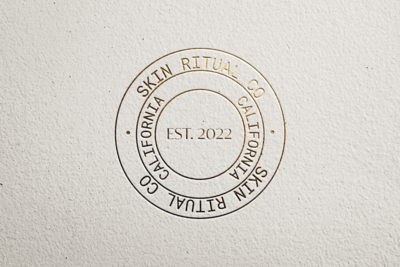 Skincare Logo Gold embossed mockup